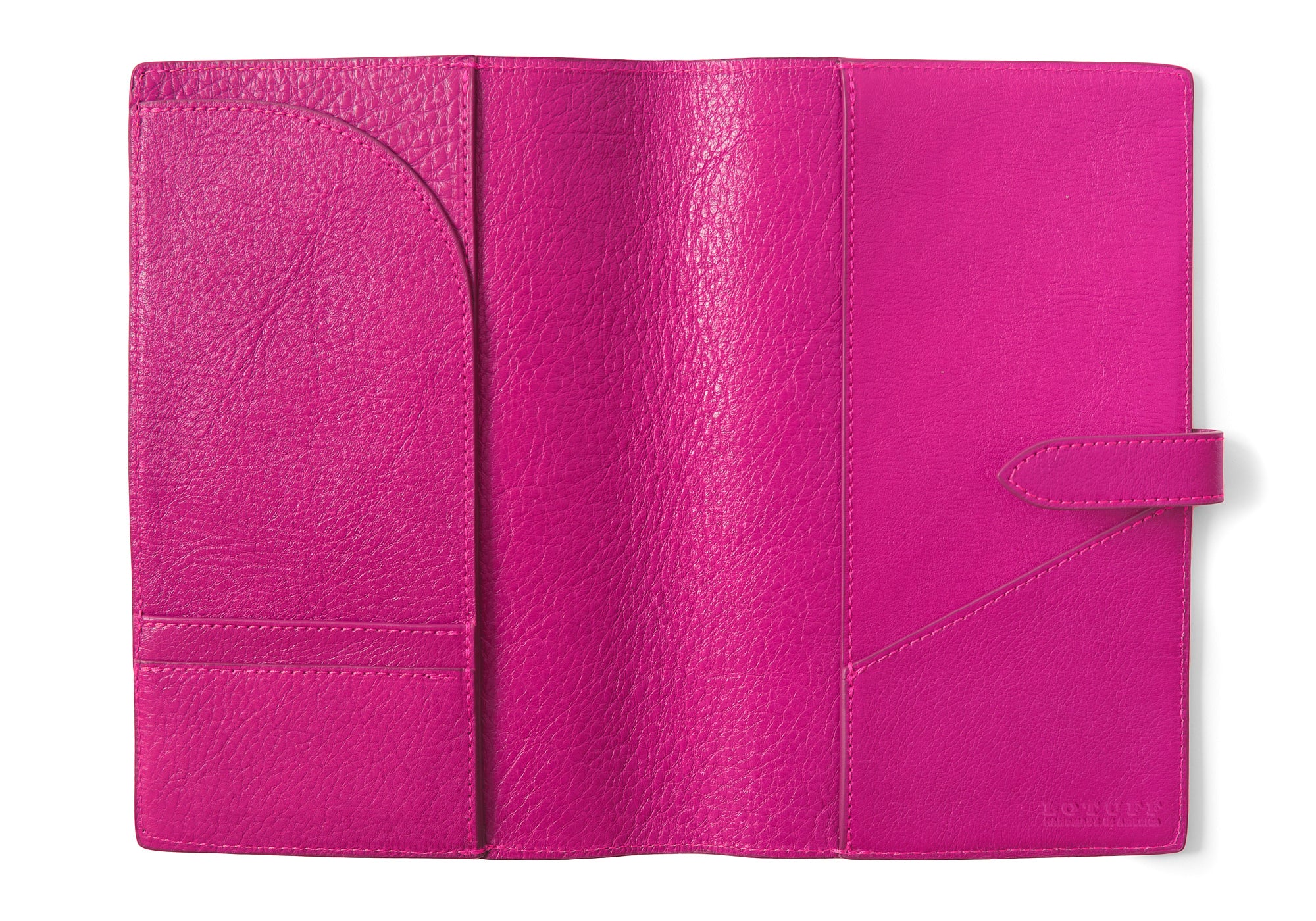 Top of Leather Travel Journal Magenta