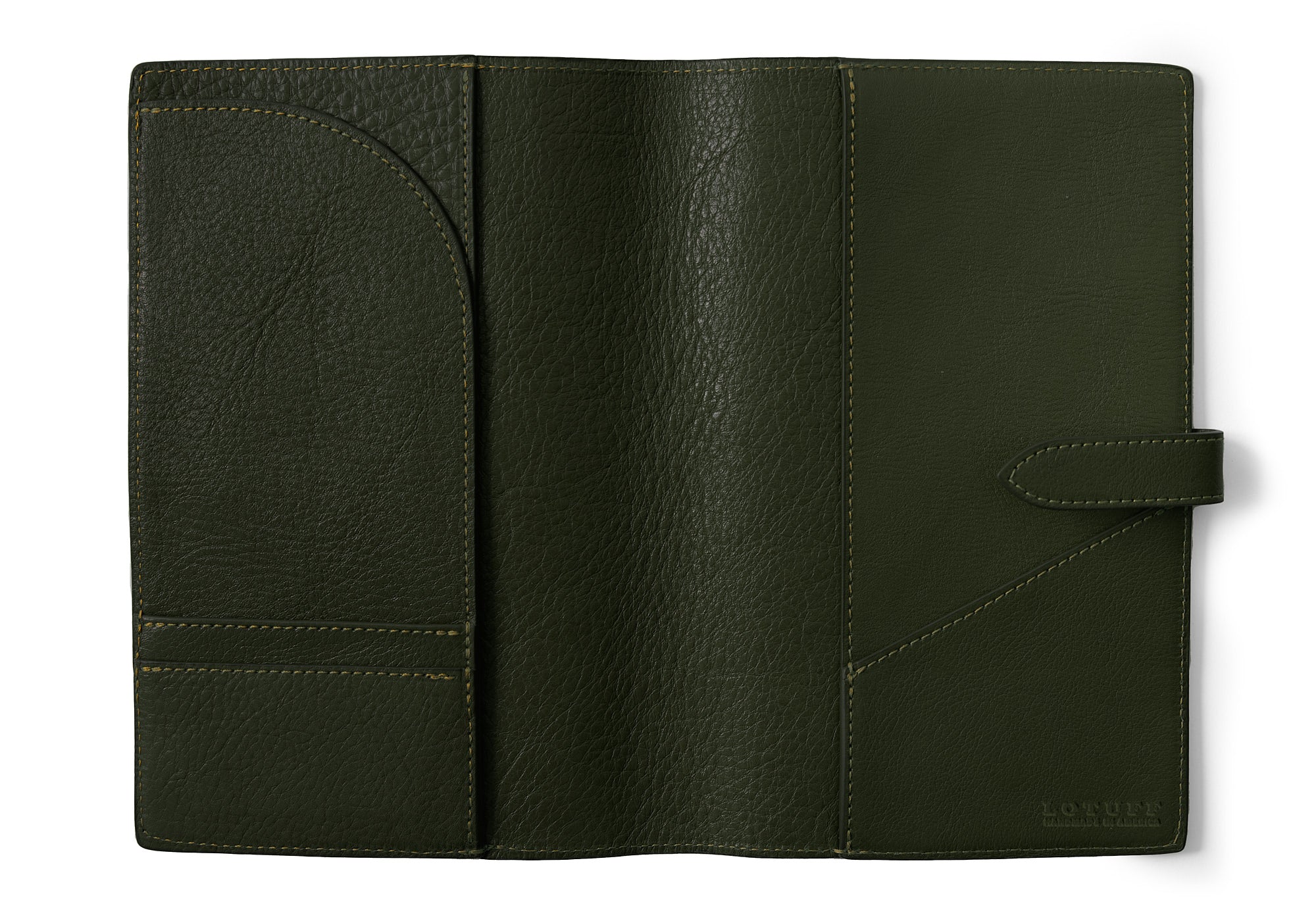 Top of Leather Travel Journal Olive