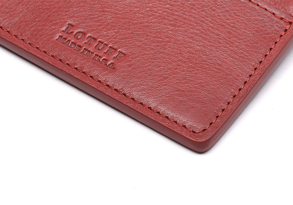 Side View of Zipper Credit Card Wallet Red