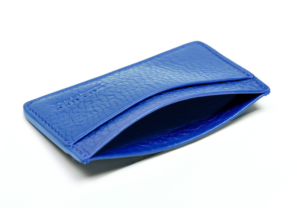Top of Leather Credit Card Wallet Electric Blue