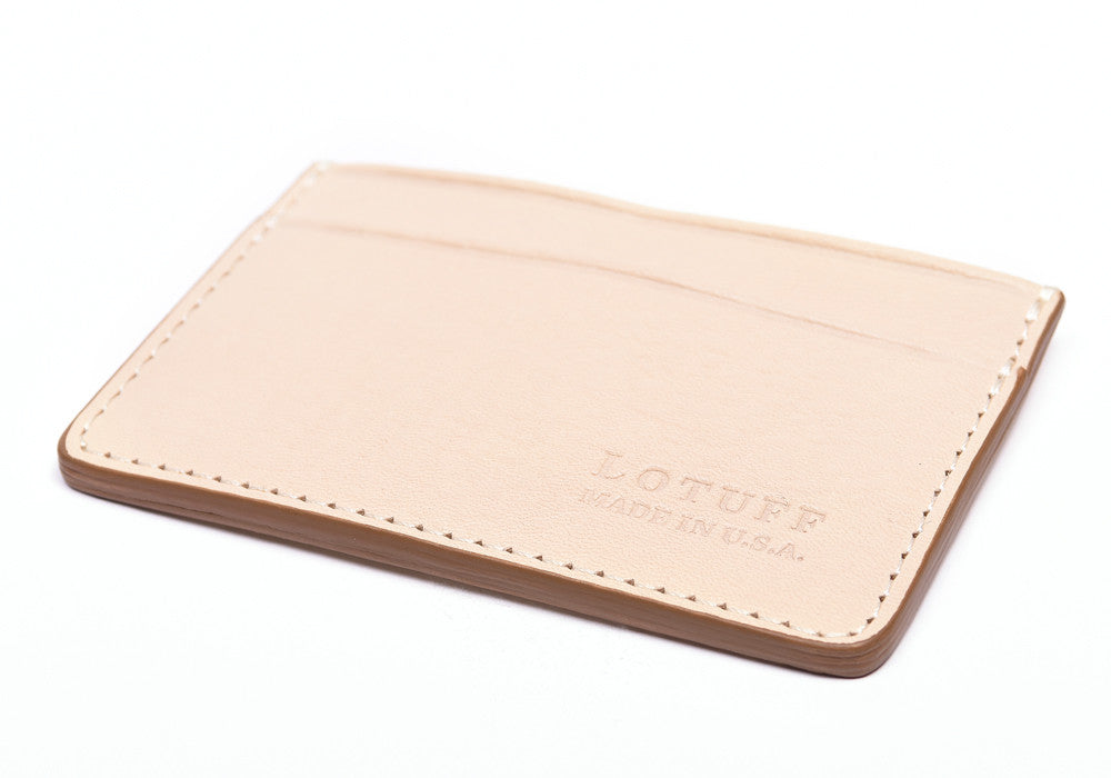 Bottom View of Leather Credit Card Wallet Natural