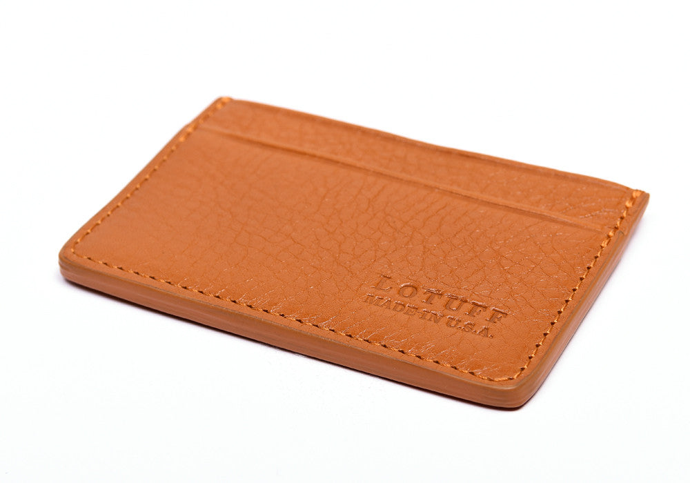 Bottom View of Leather Credit Card Wallet Orange