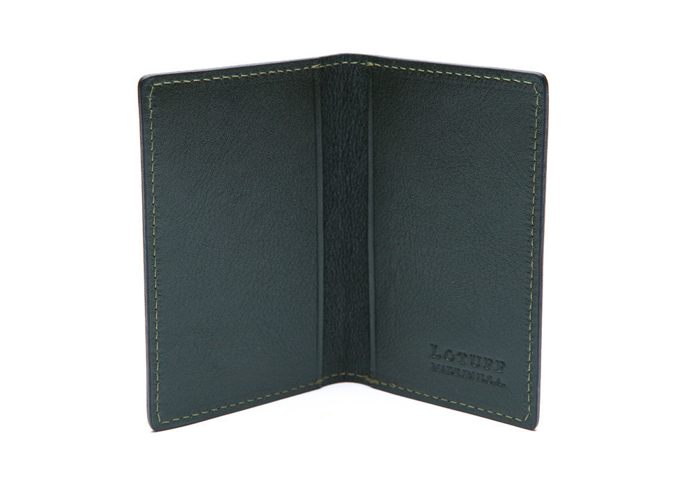 Inner View of Leather Folding Card Wallet Green