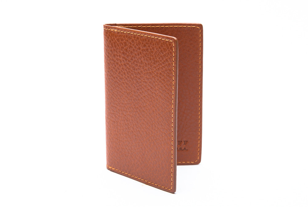 Leather Folding Card Wallet Tan