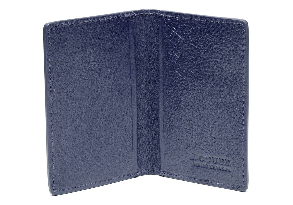 Leather Folding Card Wallet Indigo