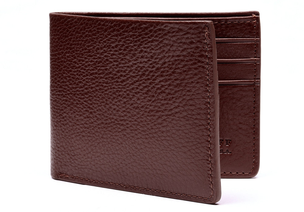 Side View of Leather Bifold Wallet Cordovan