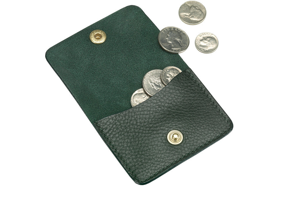 Open Full View of Leather Coin Wallet Green