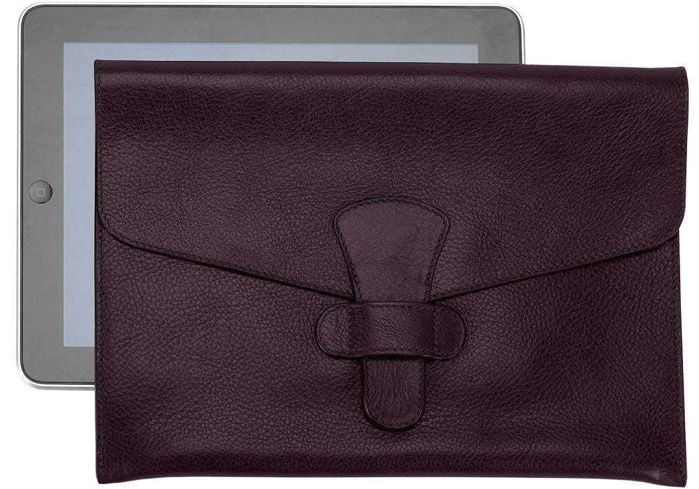 Front Leather View of Leather iPad Case Cordovan