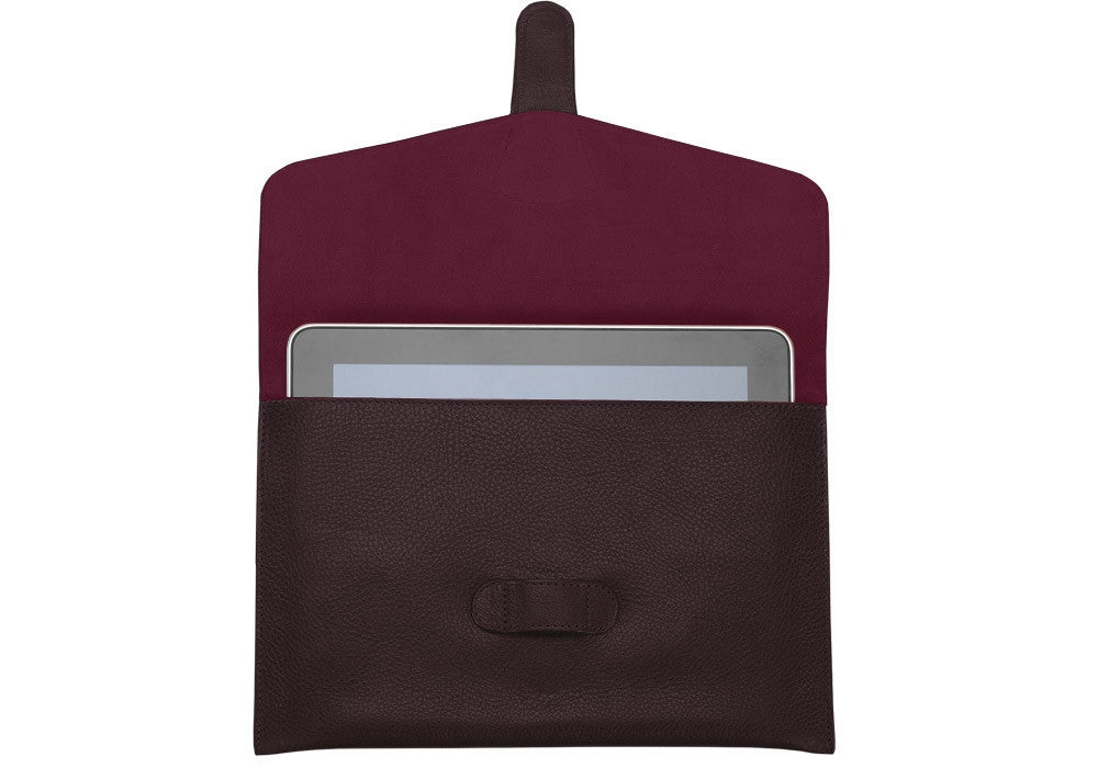 Front Open View of Leather iPad Case Cordovan