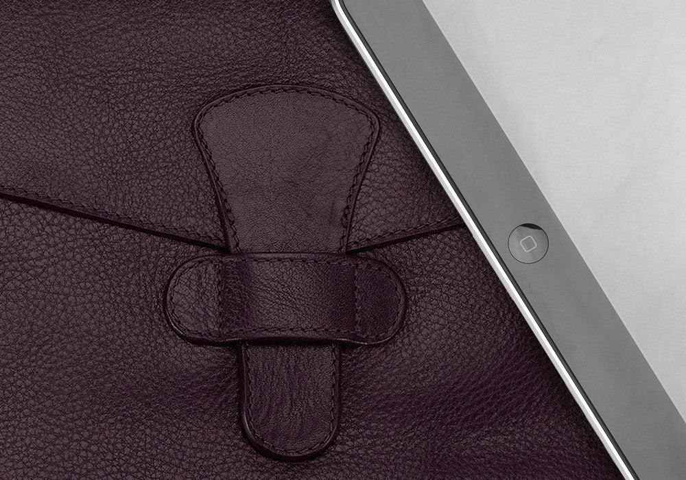 Close Up Leather View of Leather iPad Case Cordovan