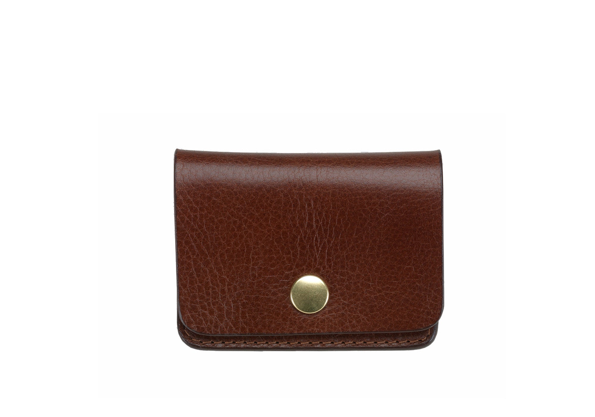 Front View of Leather Coin Wallet Chestnut