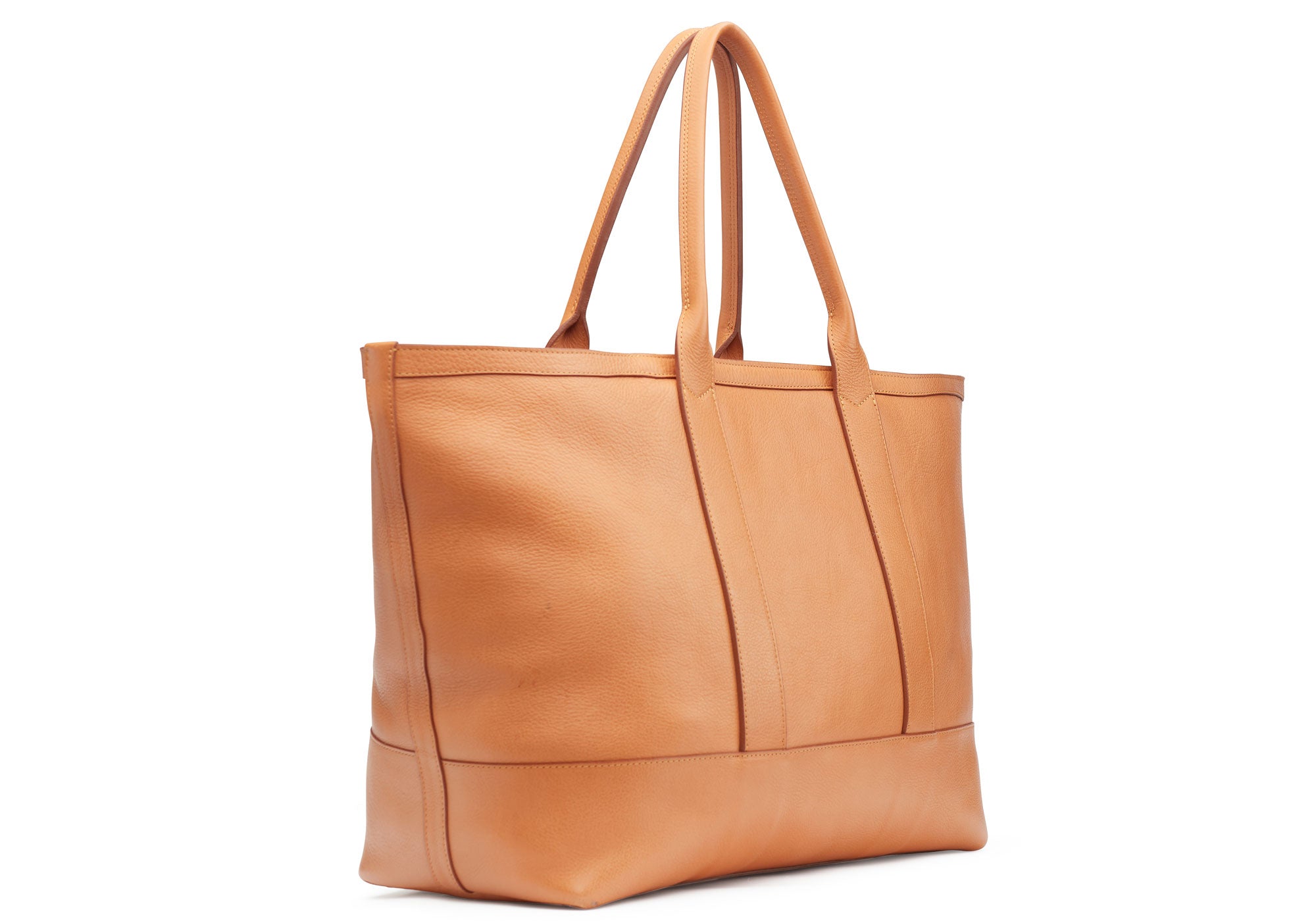Fossil Camel Brown Leather Large Tote Handbag Shoulder Bag 2 Front Pockets  Purse 