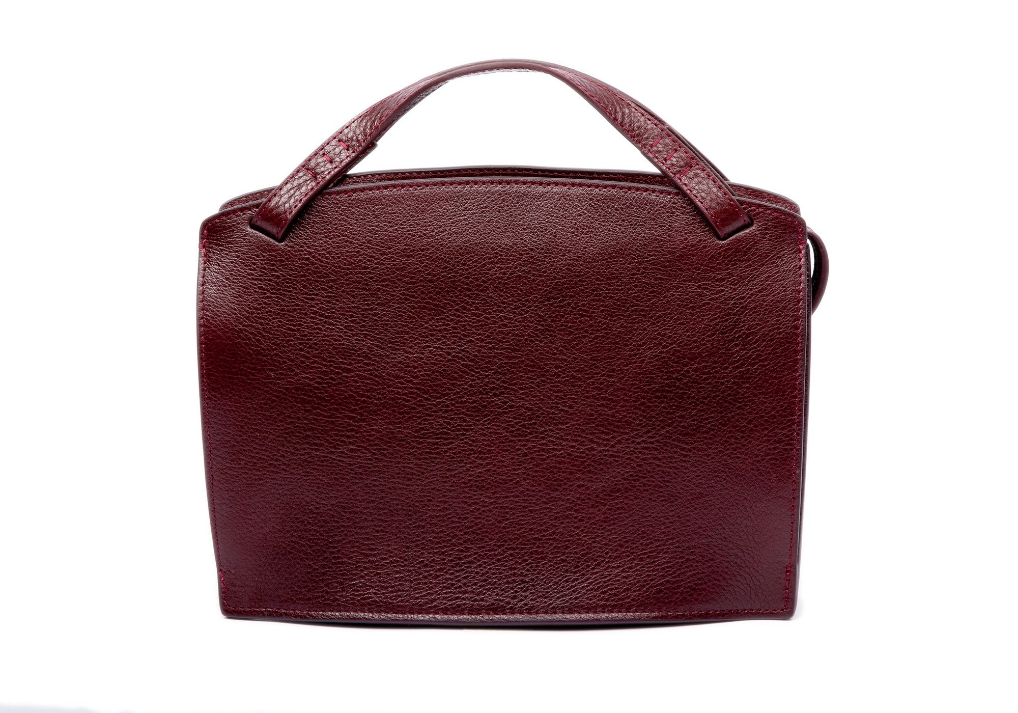OLIVE bucket bag in burgundy calfskin leather