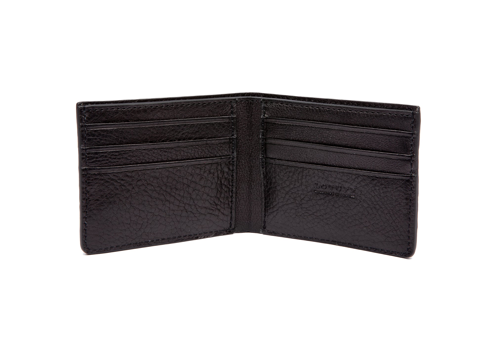 American Alligator Wallet - Matte Black No Personalization / 5 Card Slot + ID Slot / Add Partition