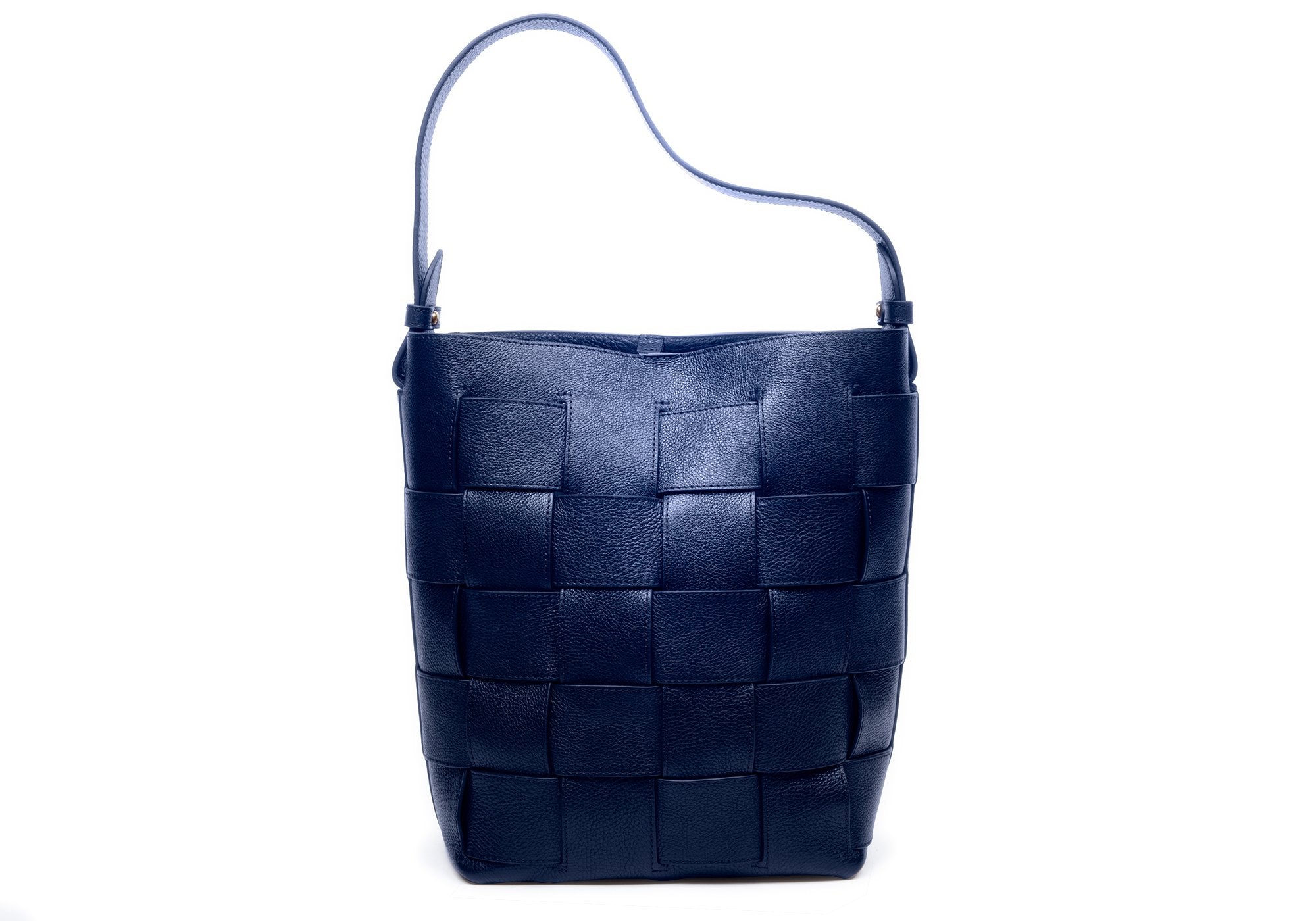 Extra Large Blue Woven Tote Bag Leather Large Shoulder Bag 