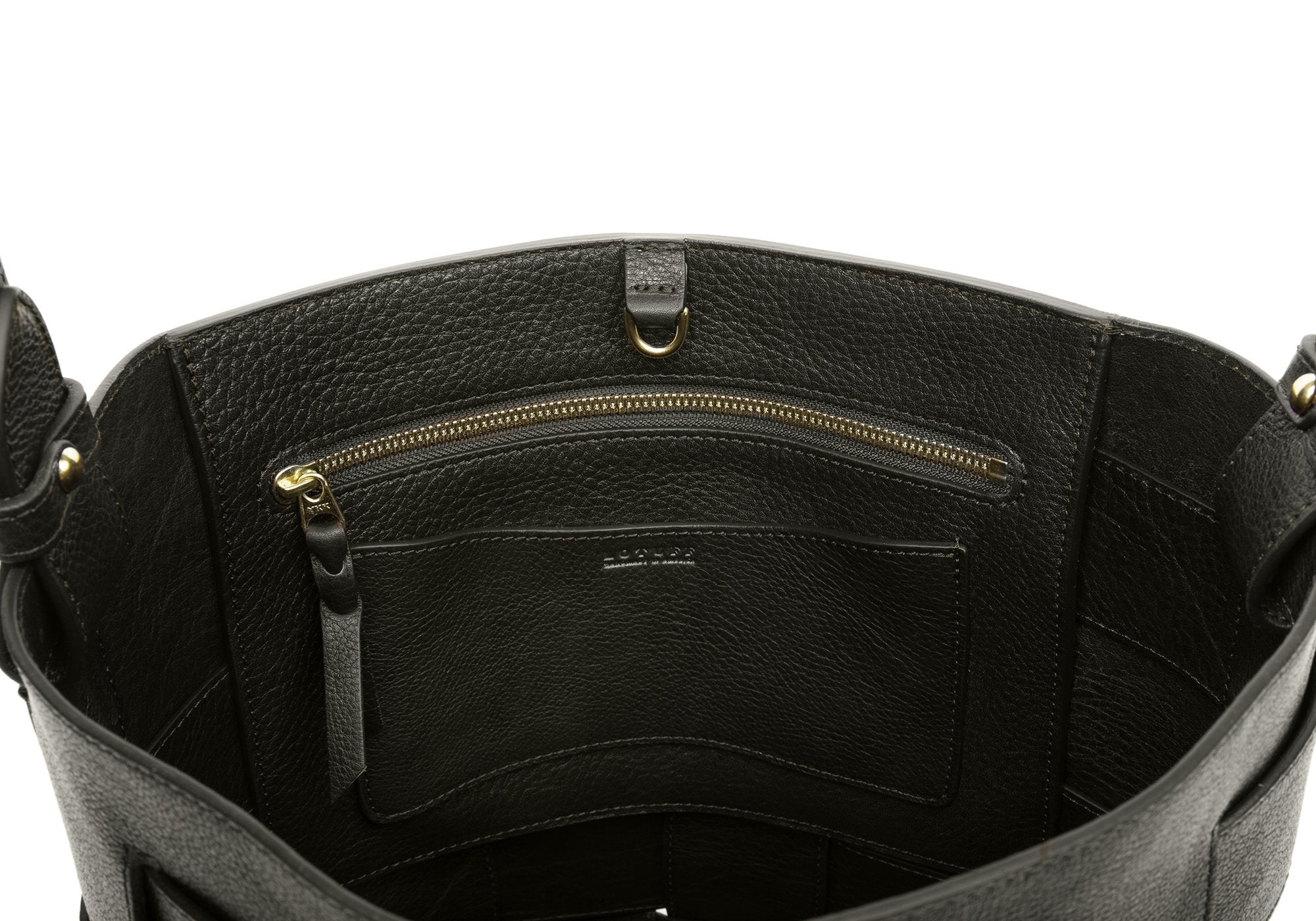Woven Leather Bucket Shoulder Bag Olive