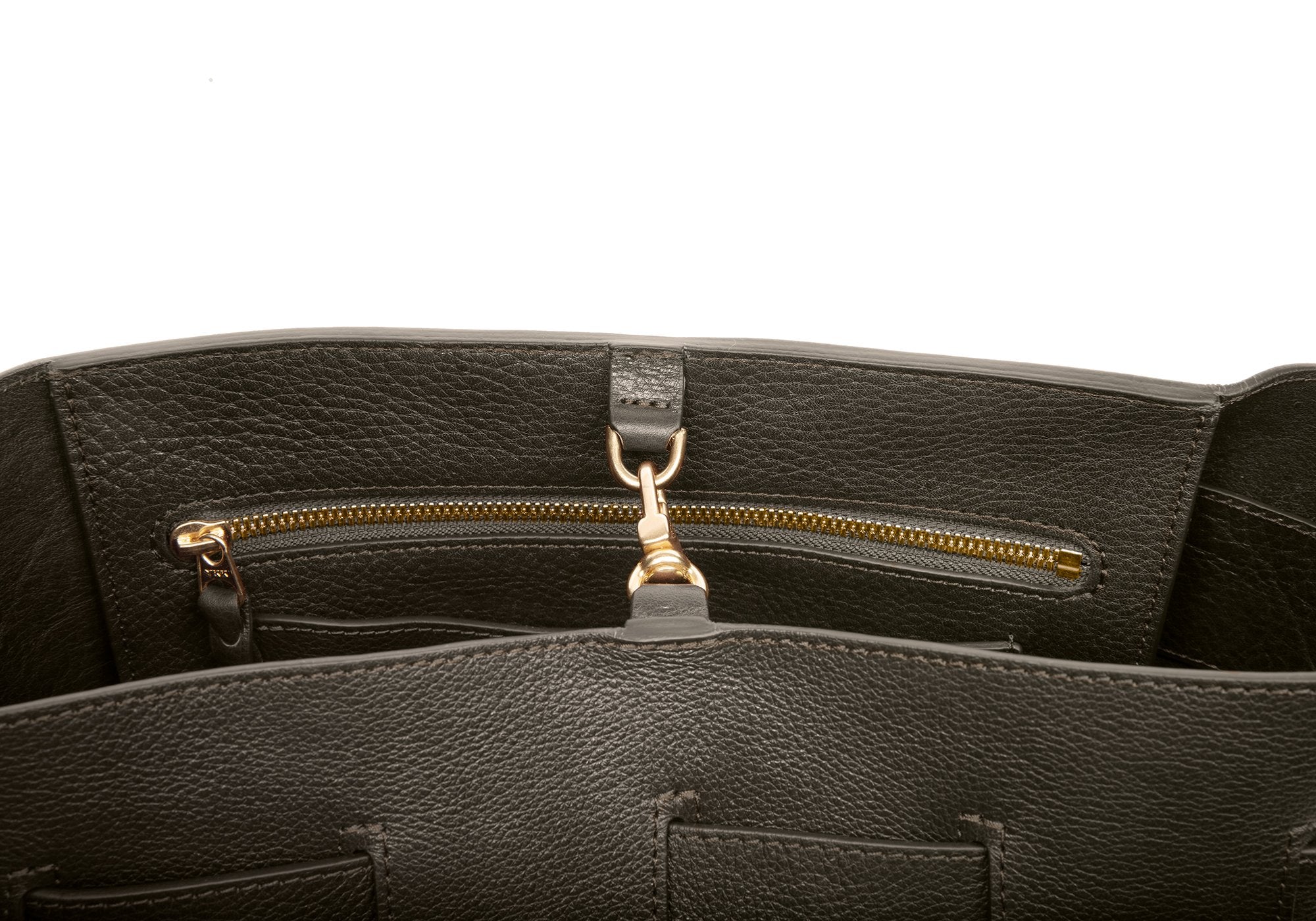 Woven Leather Bucket Shoulder Bag Olive