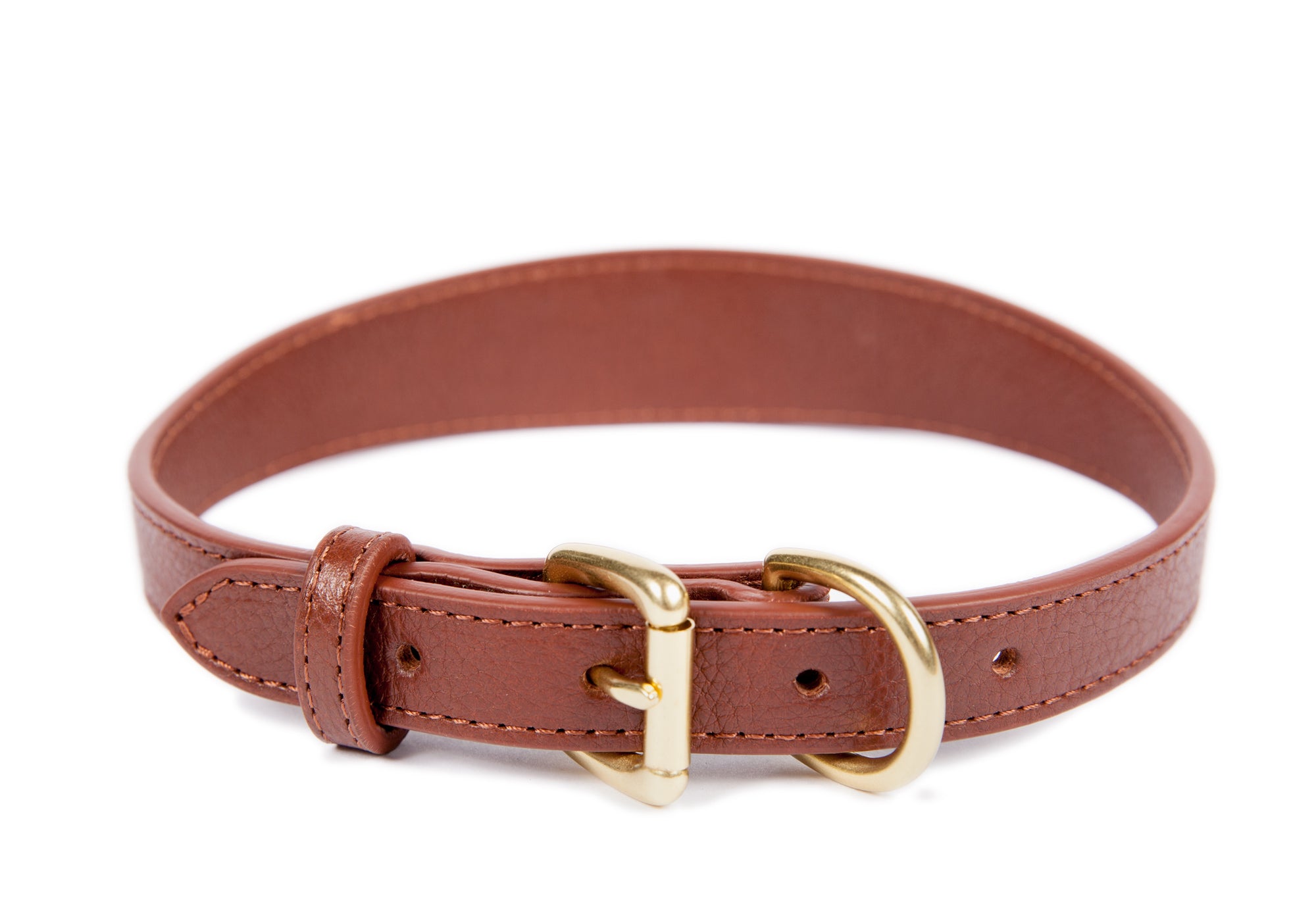 Leather Pet Collar, Brown Leather Collar, Large Collar