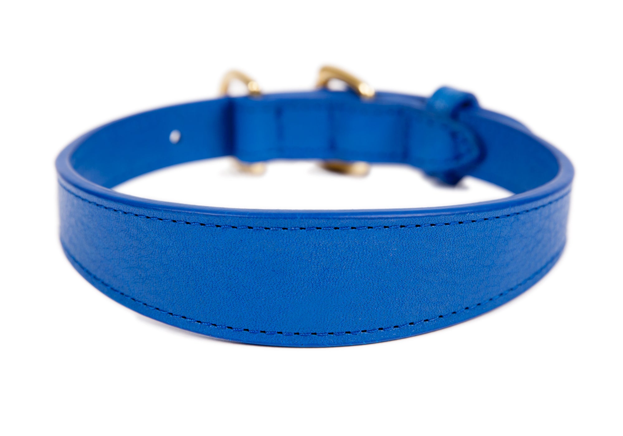 Large Leather Dog Collar Electric Blue
