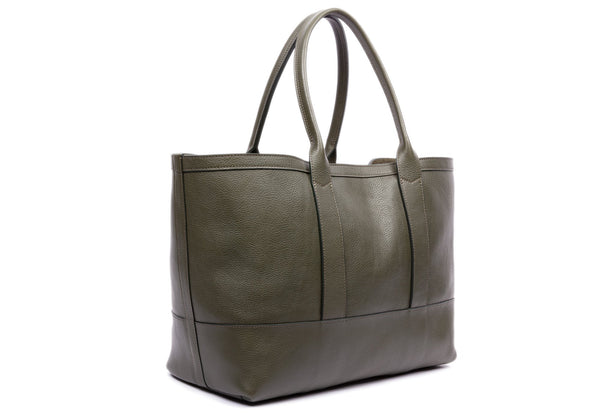 Leather Open Top Medium Tote - Handmade Leather Tote Bag