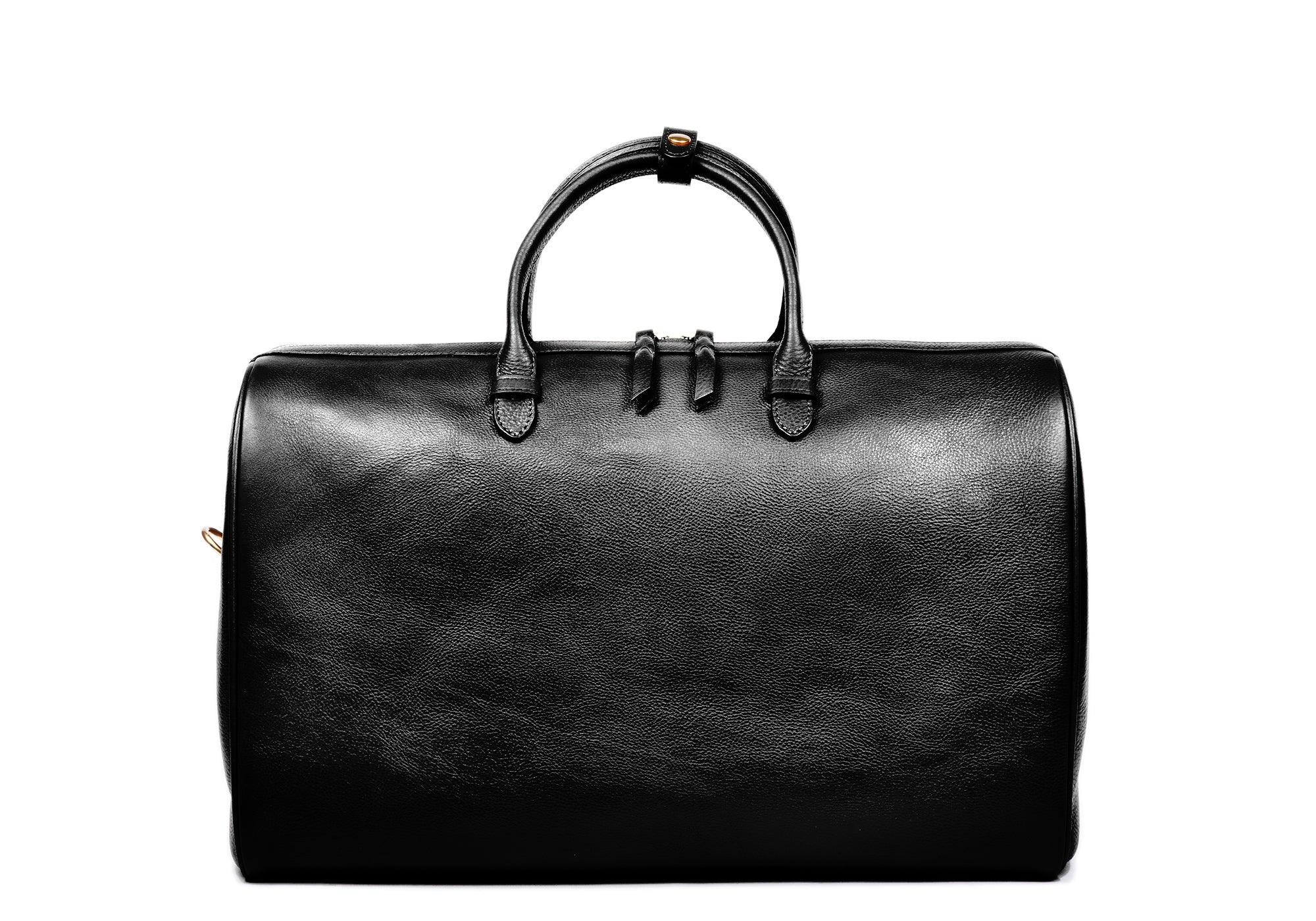 Front Leather View of No. 10 Weekender Bag Black