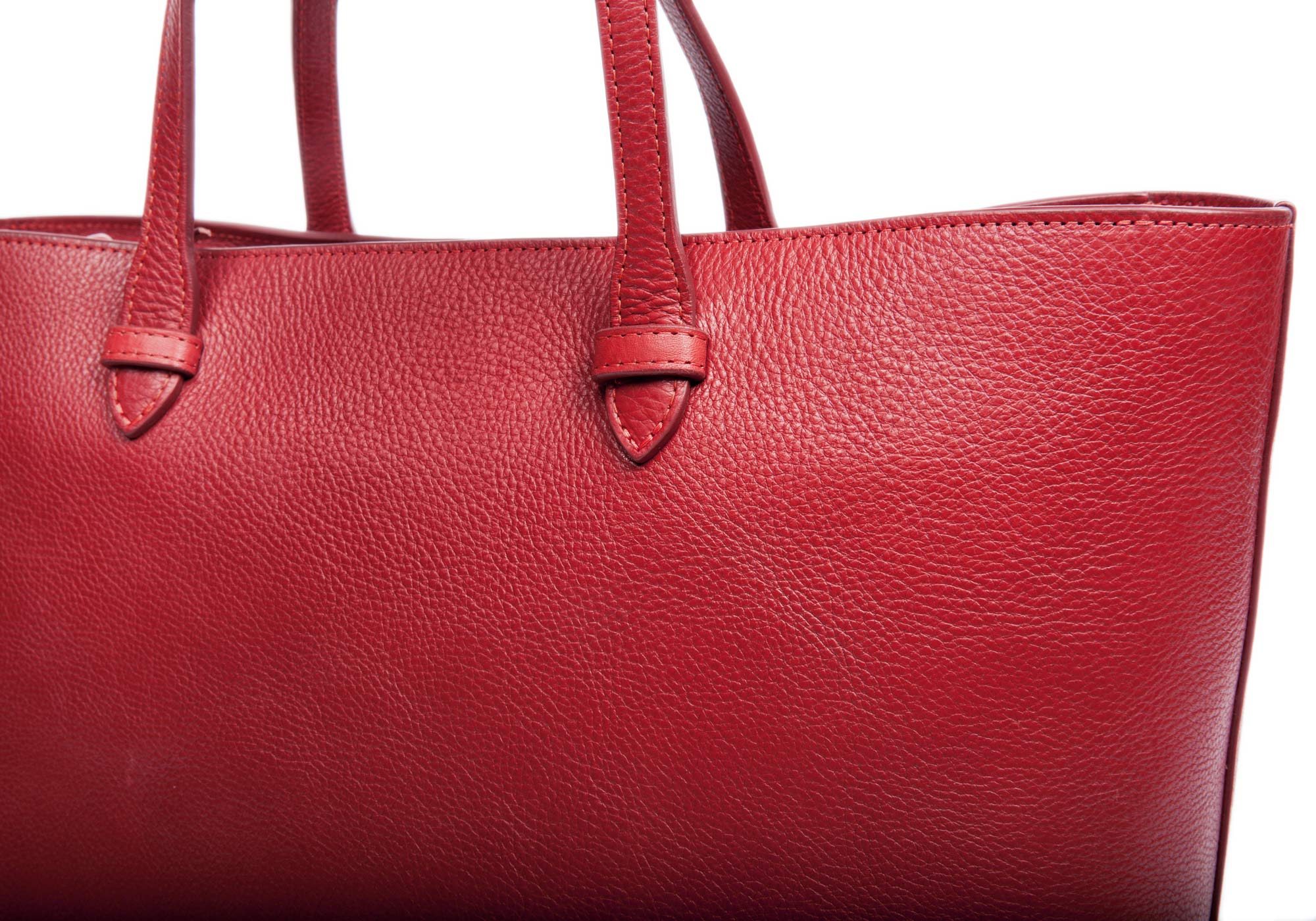 No. 12 Leather Tote Red