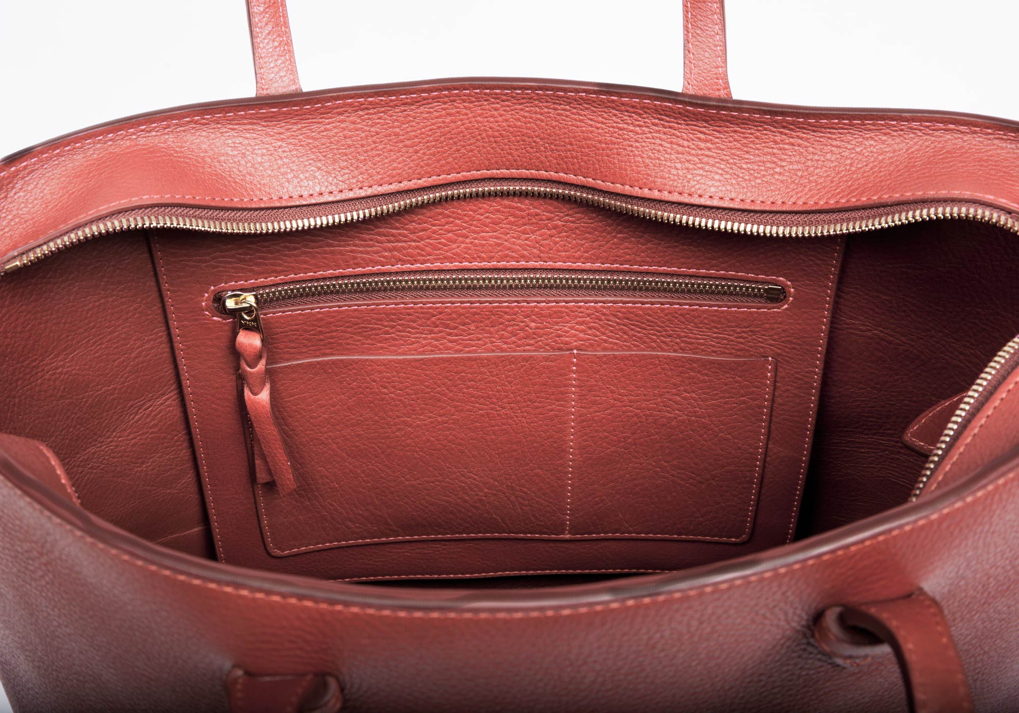 Rosewood leather handbag