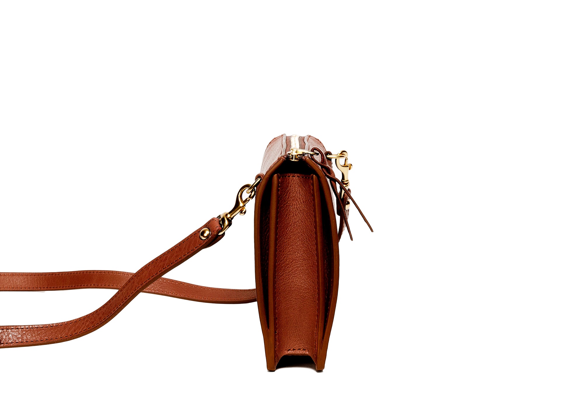 Small Leather Pouch - Giddy Up Clutch Purse - Brown