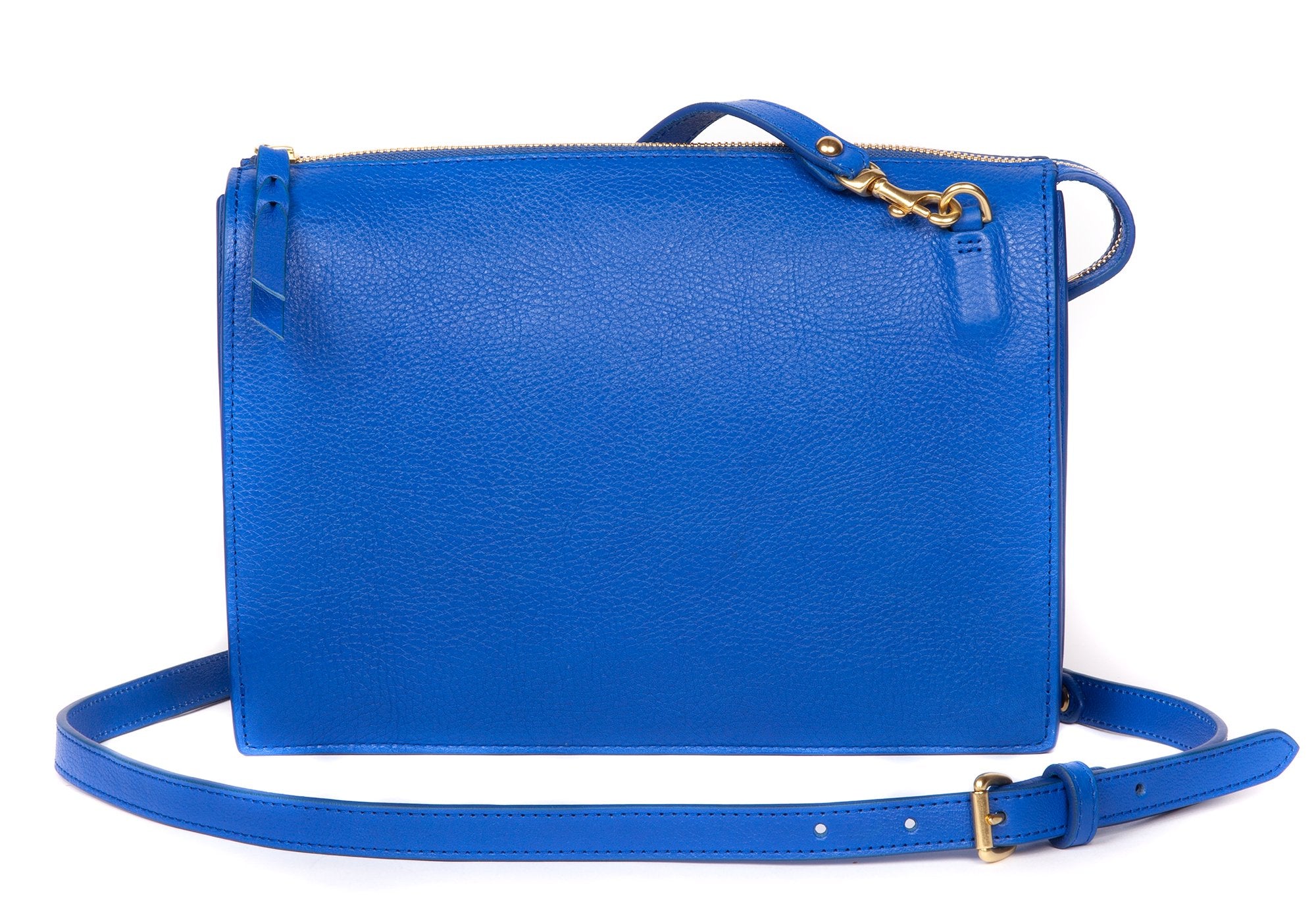 triple zipper jeans blue leather handbag — MUSEUM OUTLETS