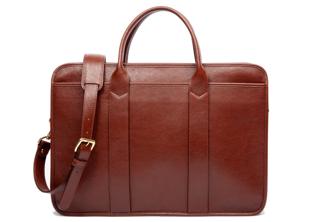 Leather Zip-Top Briefcase