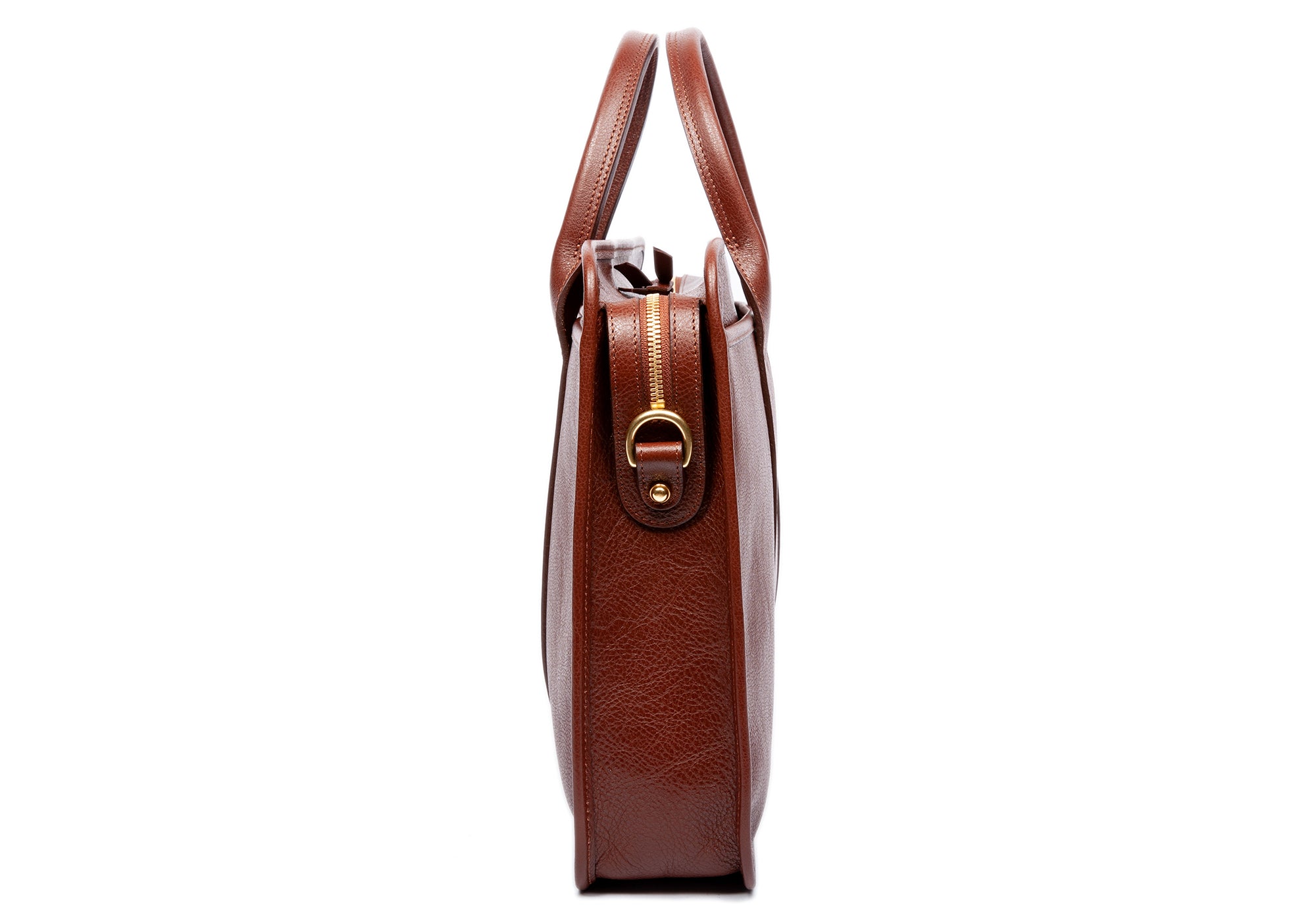 Leather Zip-Top Briefcase - Handmade Leather Briefcase
