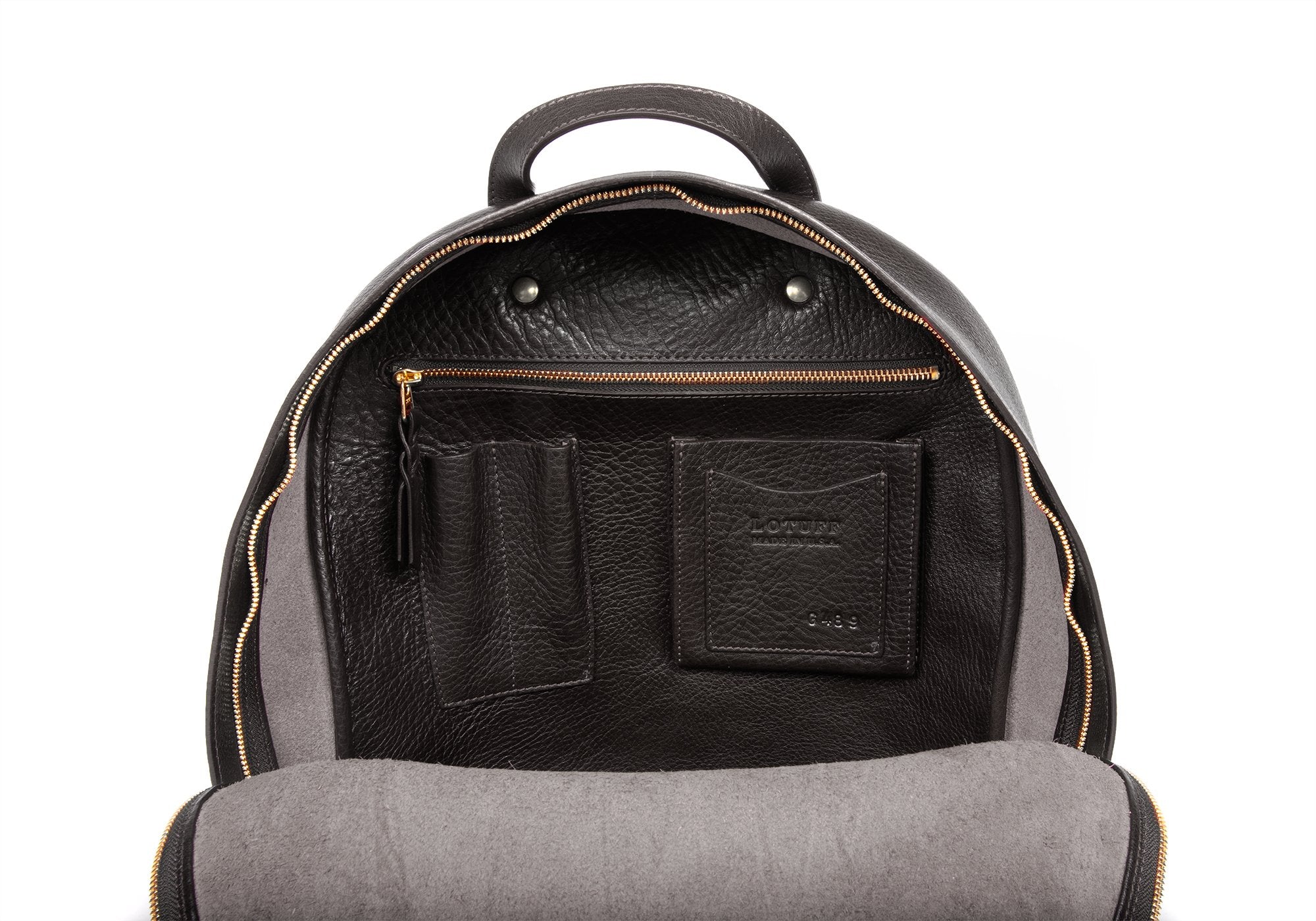 black leather backpack zippers moto designer Leather Zipper Backpack