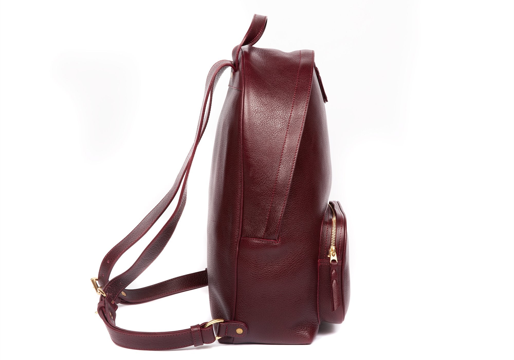 Leather Zipper Backpack Cordovan