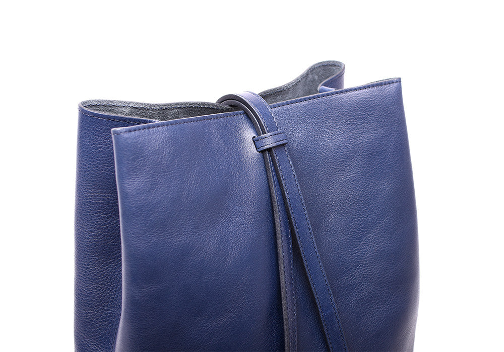 Leather Strap of The Sling Backpack Indigo