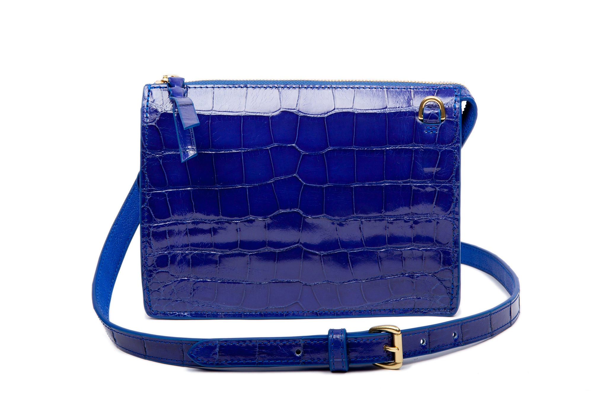 CELINE Crocodile Nano Luggage Blue 919400 | FASHIONPHILE