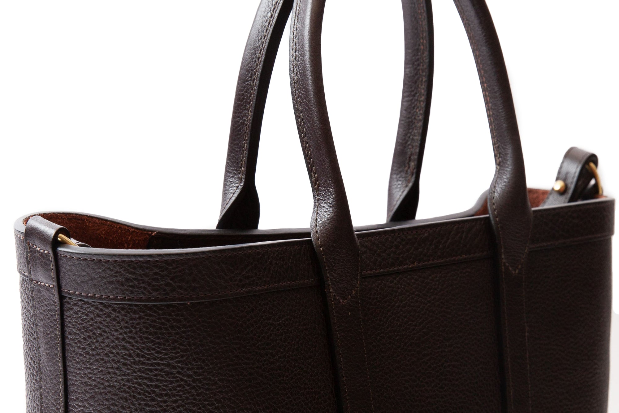 Handles of Leather Small Tote Chocolate
