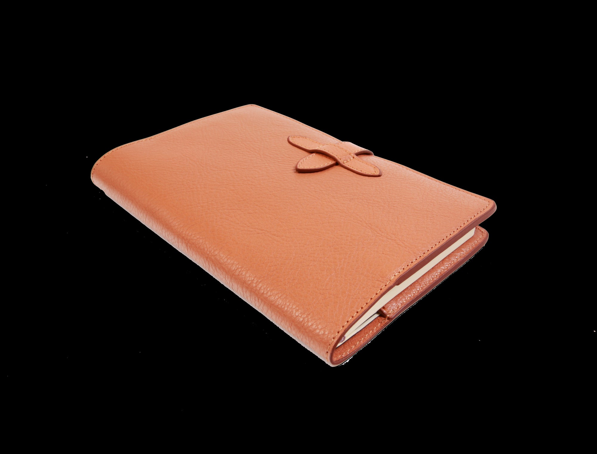 Side View of Leather Travel Journal Camel
