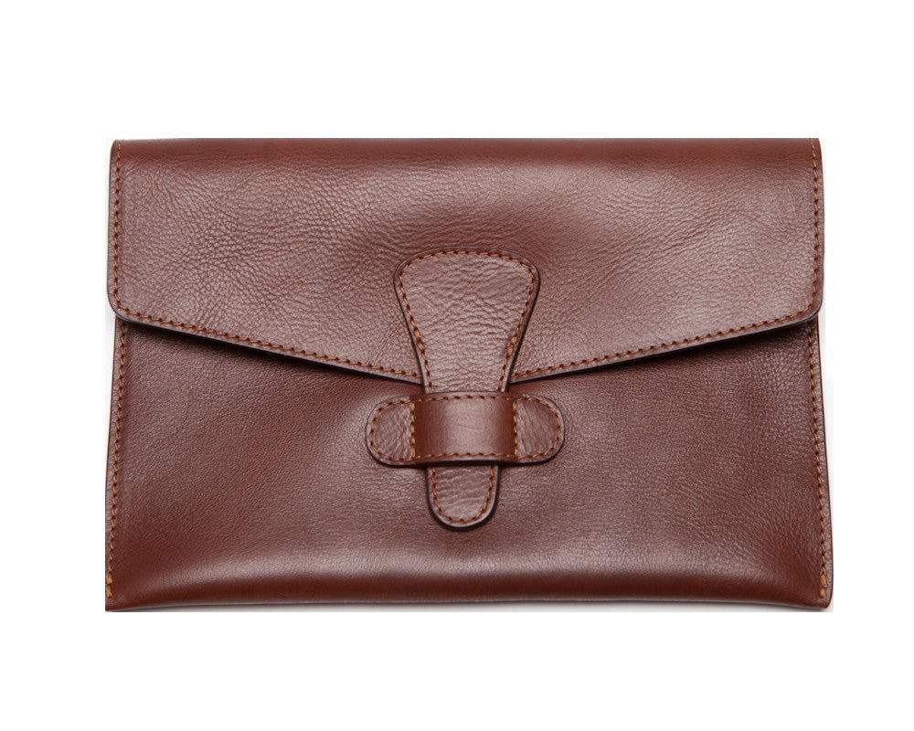 Front Leather View of Leather iPad Mini Case Chestnut