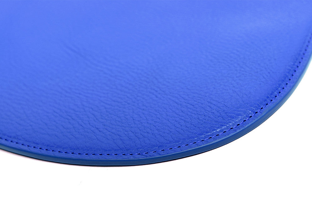 Close Side View of Round Pouch Electric Blue
