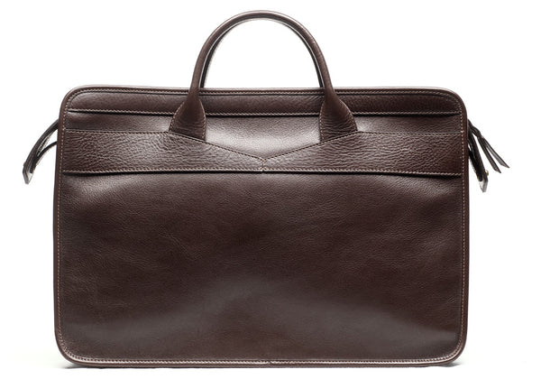 Leather Slim Zipper Briefcase