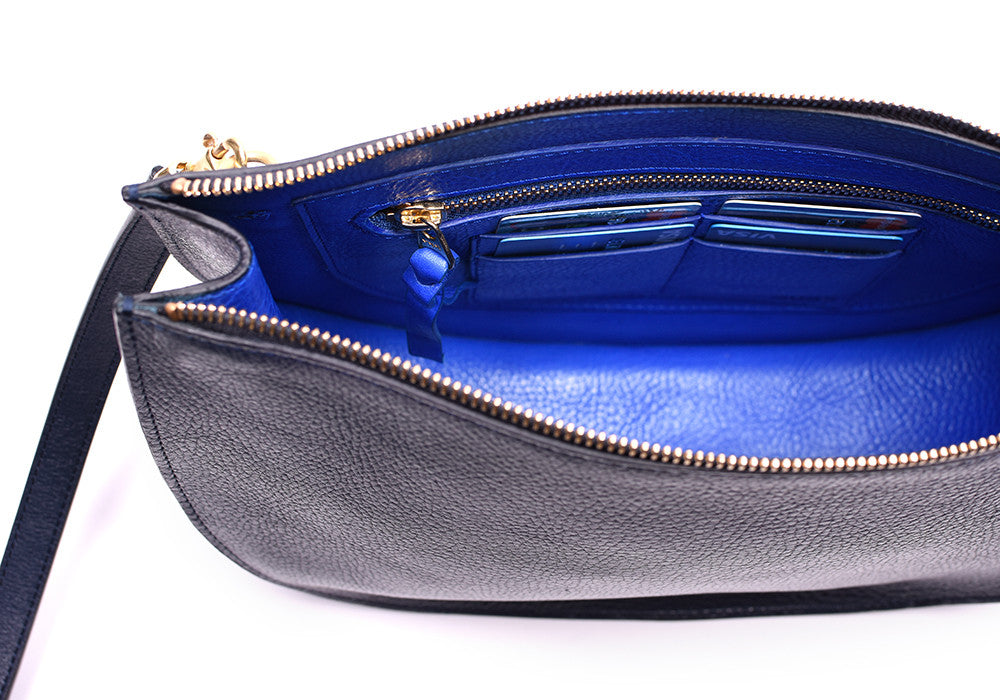 Inner Leather View of The Luna Indigo-Electric Blue