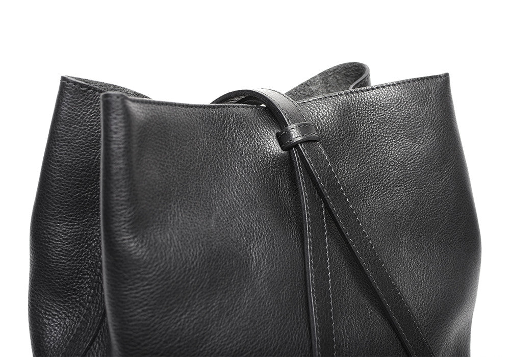 Leather Strap of The Sling Backpack Black