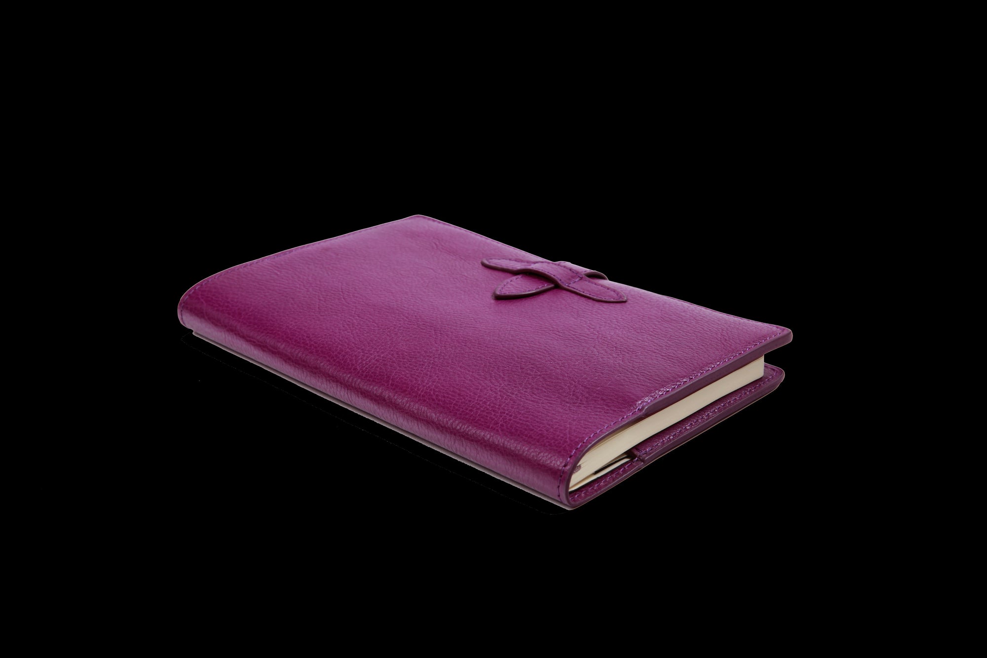 Side View of Leather Travel Journal Orchid