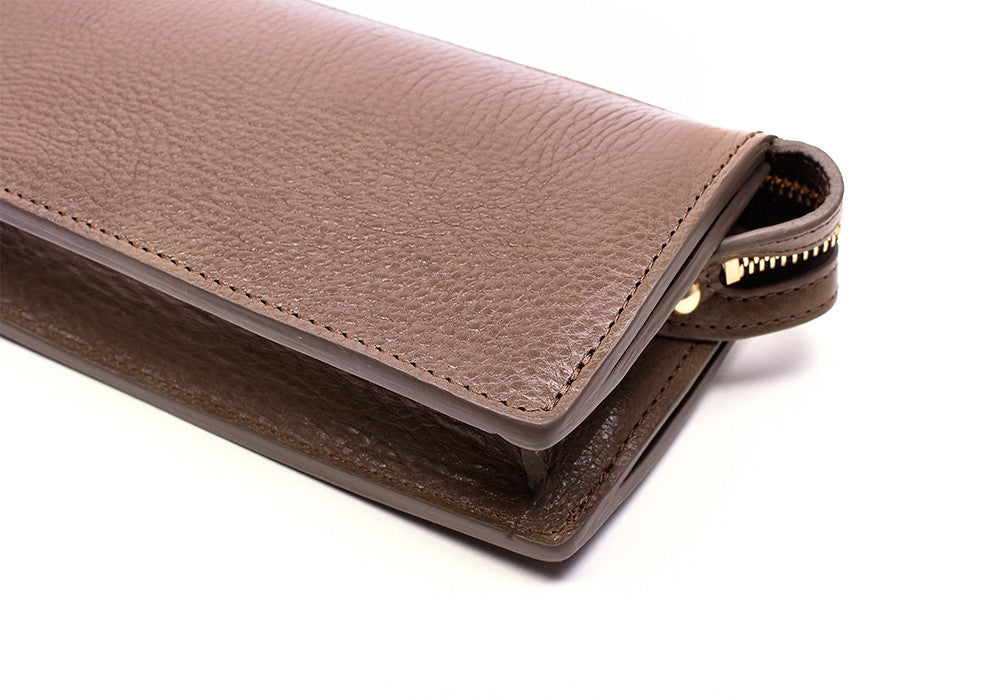 Front Leather View of Tripp Wallet Clay