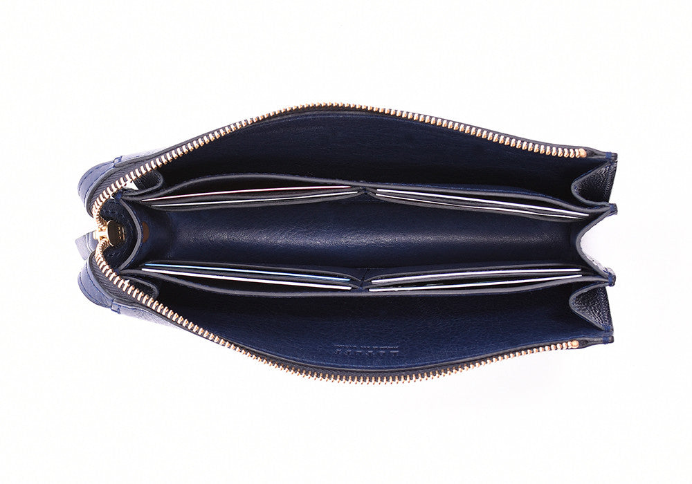 Inner Leather View of Tripp Wallet Indigo