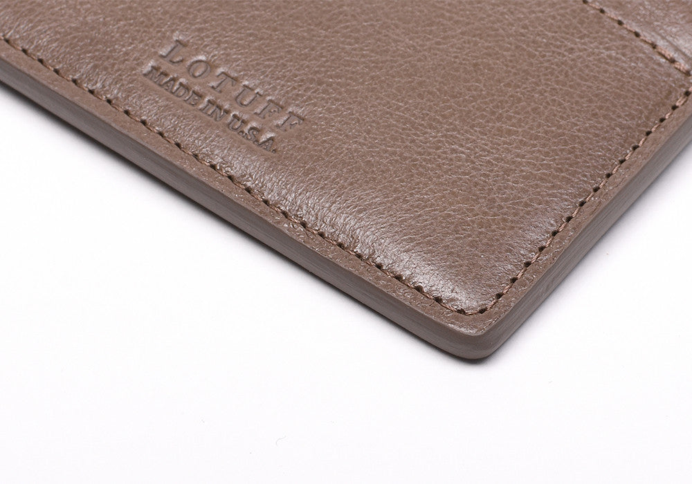 Close Side View of Zipper Credit Card Wallet Clay