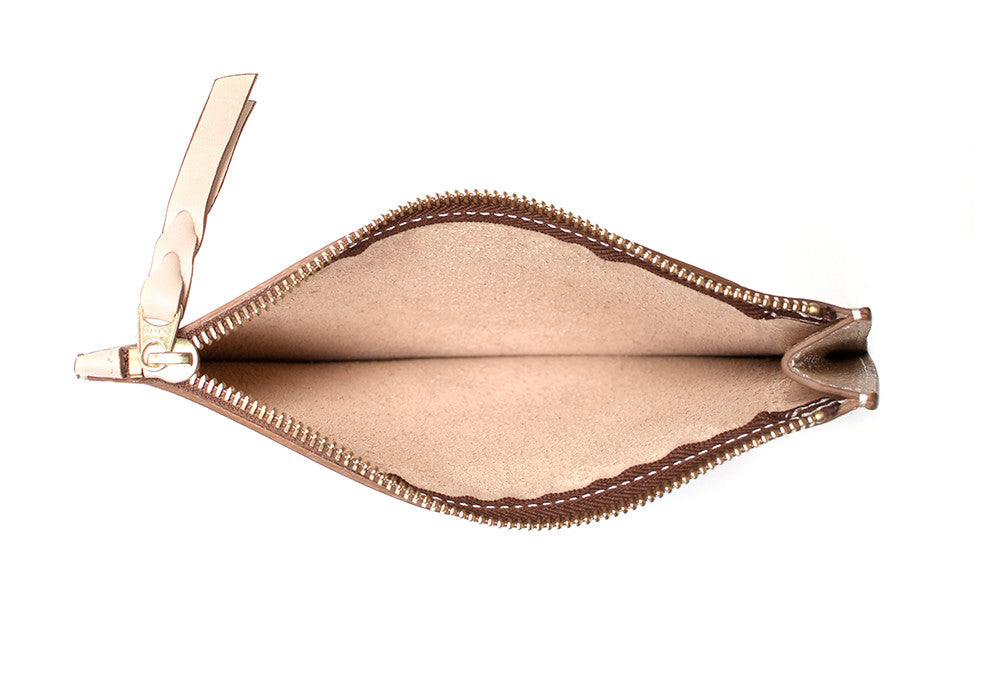 Inner Leather View of No. 8 Pouch Natural